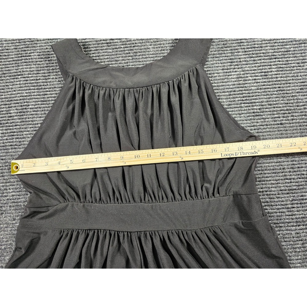 Haani A Line Dress Womens 1X Black Stretch Sleeveless Pleated Beaded Embellished - Picture 13 of 16